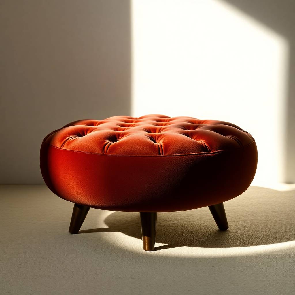 Plush Velvet Ottoman